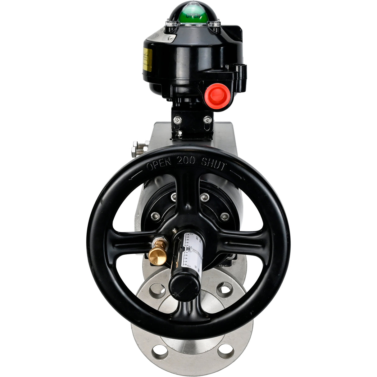 Kugelhähne Elephant BV3131P(3-teilig)-FP-F-ISO-H DN65-80 16 bar dreiteilig, voller Durchgang, geflanscht, Gehäuse - Edelstahl SS304, Dichtung - PTFE, mit pneumatischem Antrieb Elephant PA-DA und LSU APL-510N EX