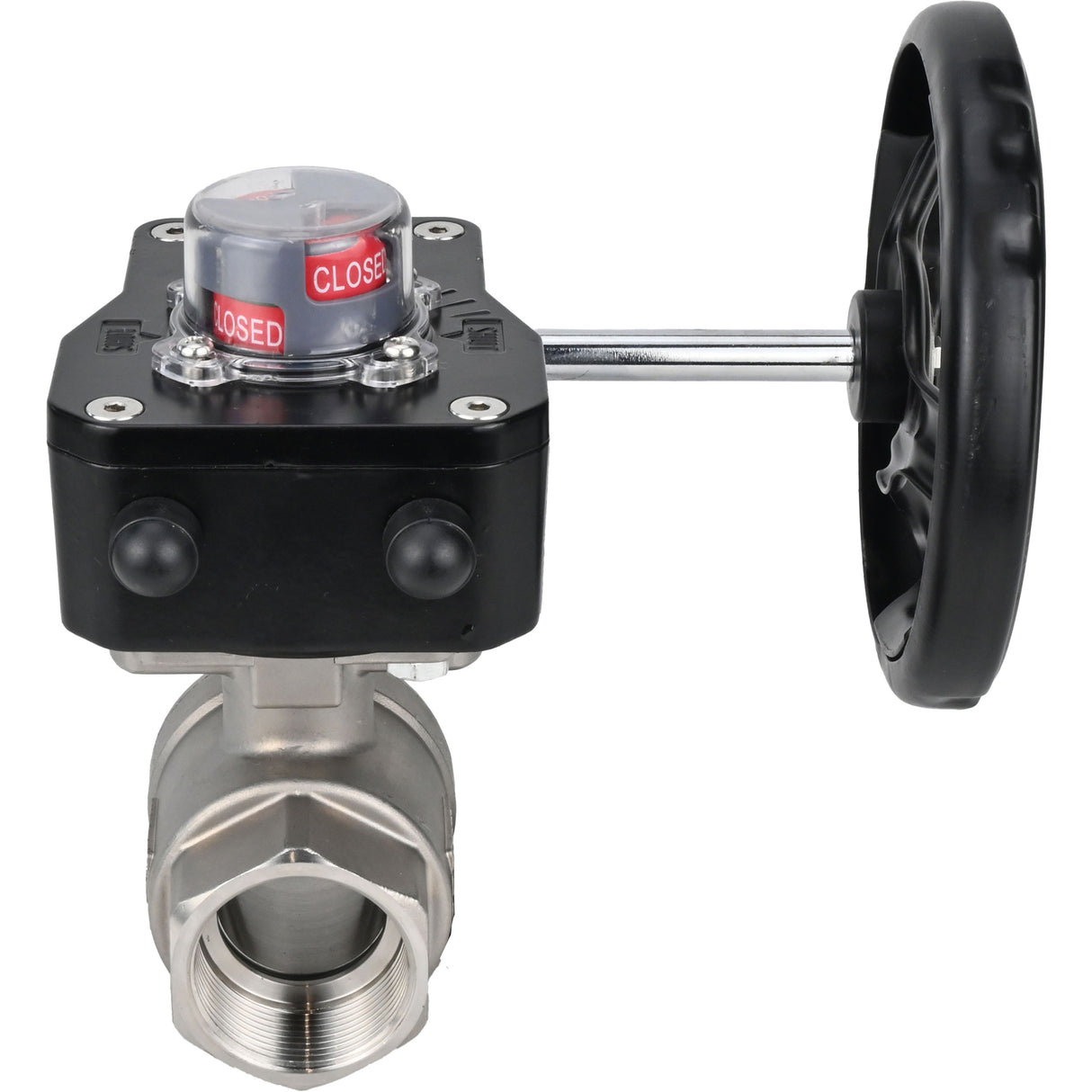 Kugelhahn aus Edelstahl Elephant kshmp316-elephant-hgb, Gehäusematerial - Edelstahl AISI 316, Kugelmaterial - Edelstahl AISI 316, Dichtung - PTFE, getriebegetrieben