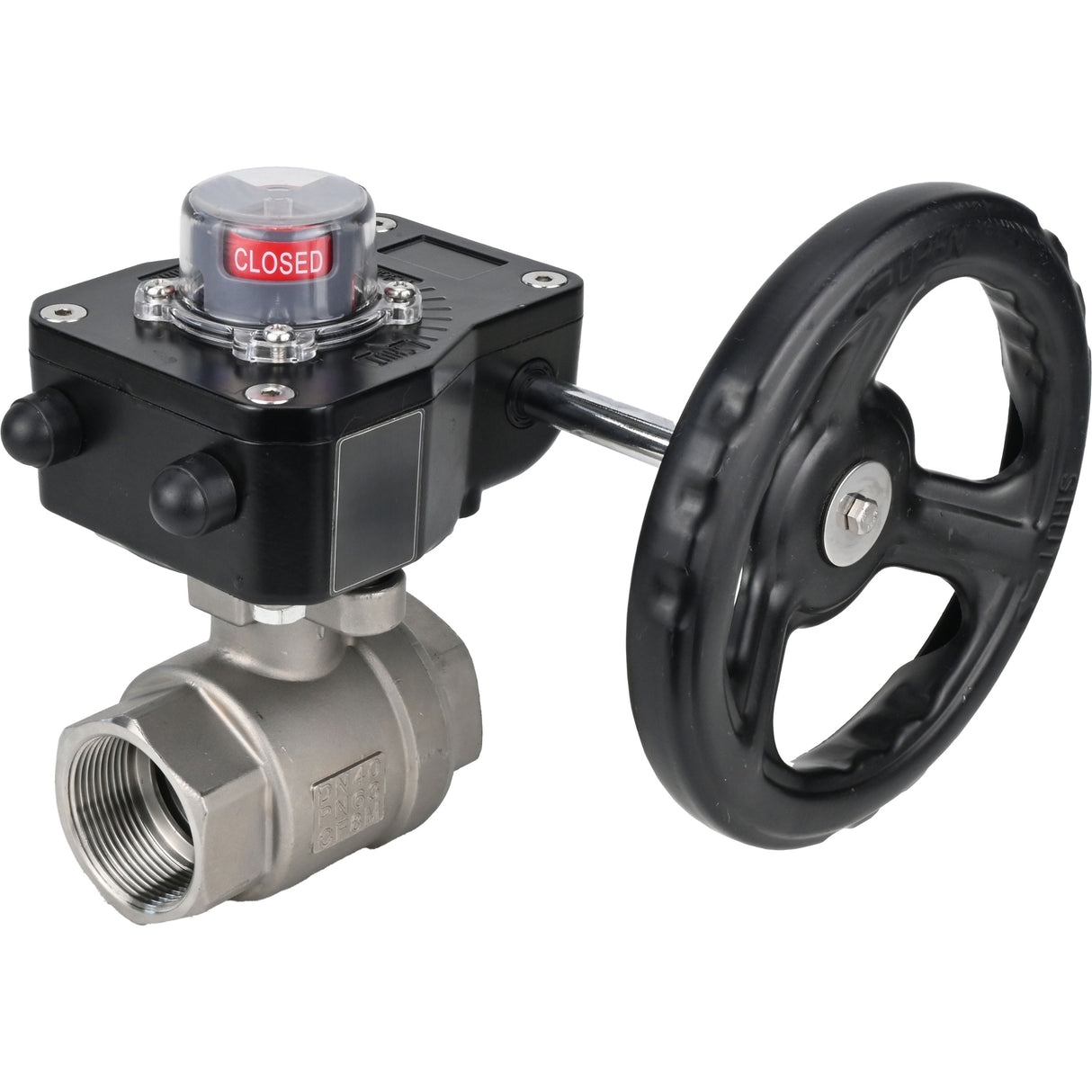 Kugelhahn aus Edelstahl Elephant kshmp316-elephant-hgb, Gehäusematerial - Edelstahl AISI 316, Kugelmaterial - Edelstahl AISI 316, Dichtung - PTFE, getriebegetrieben