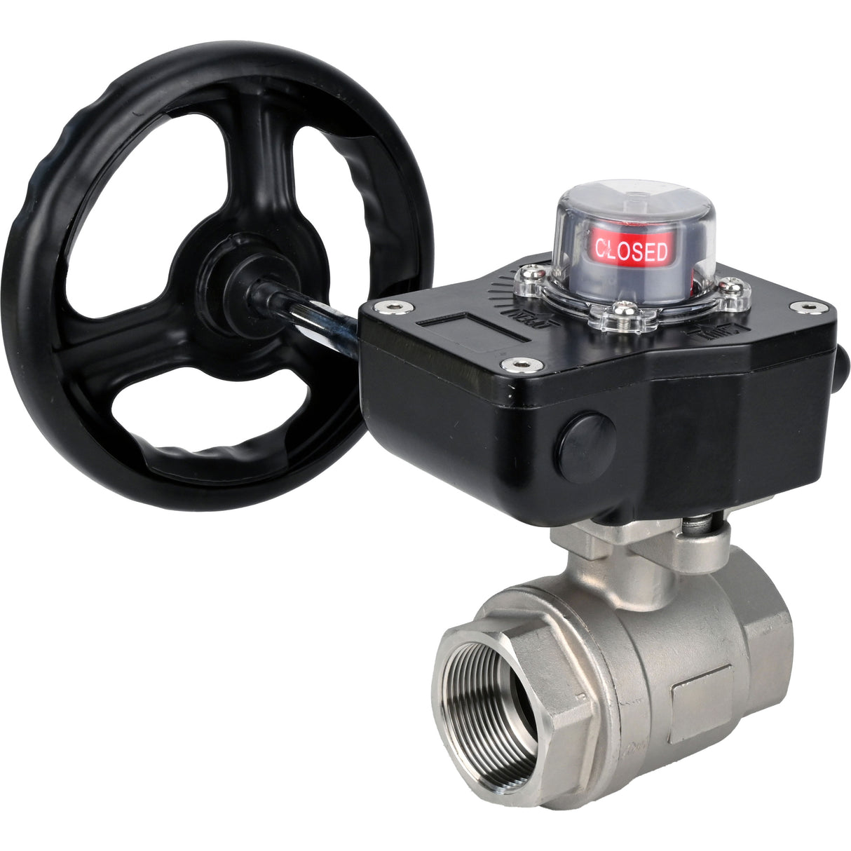 Kugelhahn aus Edelstahl Elephant kshmp316-elephant-hgb, Gehäusematerial - Edelstahl AISI 316, Kugelmaterial - Edelstahl AISI 316, Dichtung - PTFE, getriebegetrieben