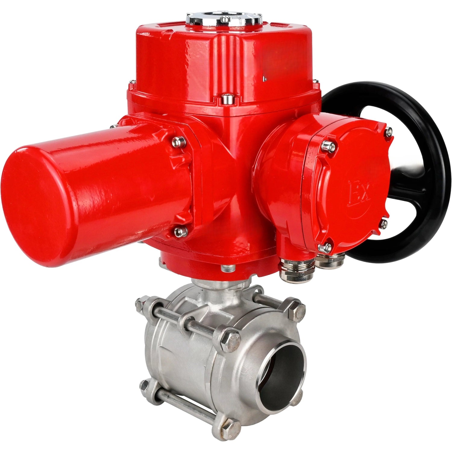 Ball valves Elephant BV3232P(3pc)-FP-W-ISO-H DN10-100 63/25 bar SS316 Full bore weld-in, stainless steel body with 1/4-turn electric actuator Elephant QT-EX-M-O2-220VAC-U1