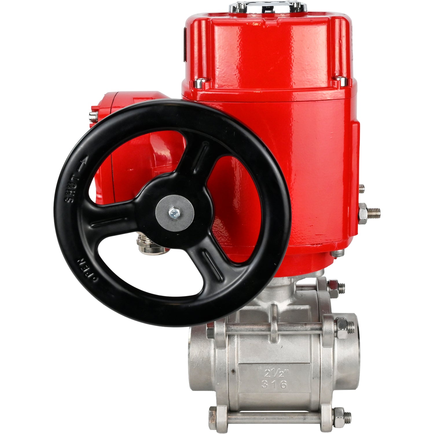 Edelstahl-Kugelhahn Elephant BVPP 316.200-ISO PSI914 SS316 mit vollem Durchgang, zum Schweißen, Gehäusematerial - Edelstahl, elektrischer Schwenkantrieb Elephant QT-W (M) EX 380 V