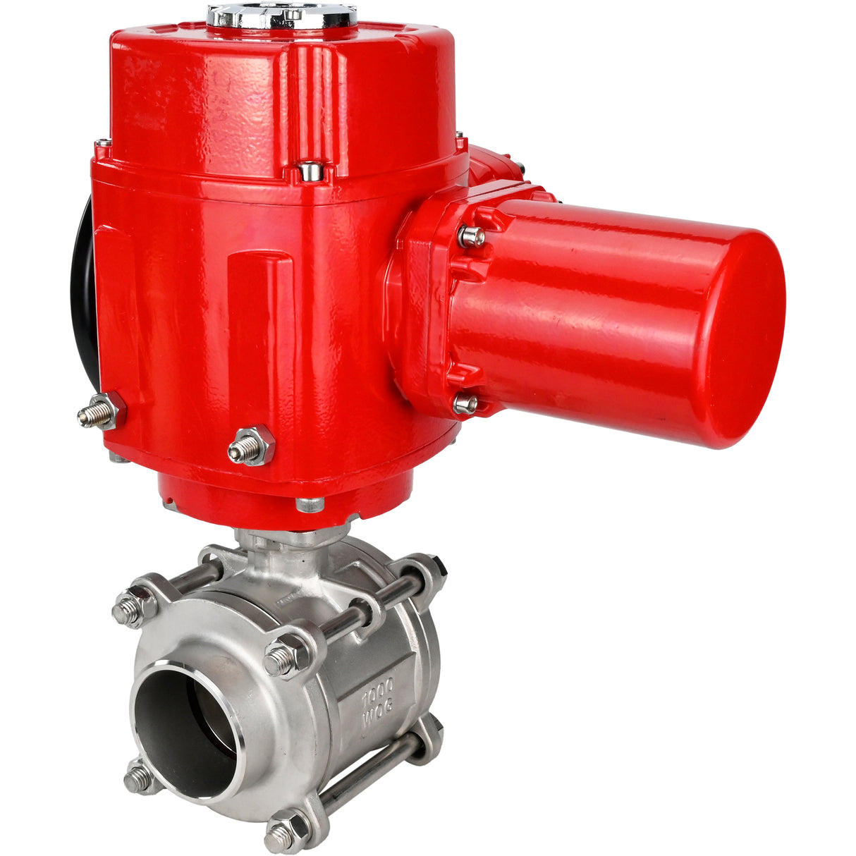 Edelstahl-Kugelhahn Elephant BVPP 316.200-ISO PSI914 SS316 mit vollem Durchgang, zum Schweißen, Gehäusematerial - Edelstahl, elektrischer Schwenkantrieb Elephant QT-W (M) EX 380 V