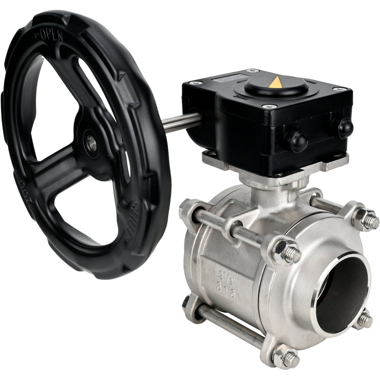 Kugelhahn aus Edelstahl Elephant kshpp-316200-iso_ham, Gehäusematerial - Edelstahl AISI 316, Kugelmaterial - Edelstahl AISI 316, Dichtung - PTFE, handbetätigt