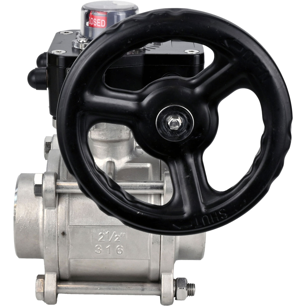 Kugelhahn aus Edelstahl Elephant kshpp-316200-iso_hgb, Gehäusematerial - Edelstahl AISI 316, Kugelmaterial - Edelstahl AISI 316, Dichtung - PTFE, handbetätigt