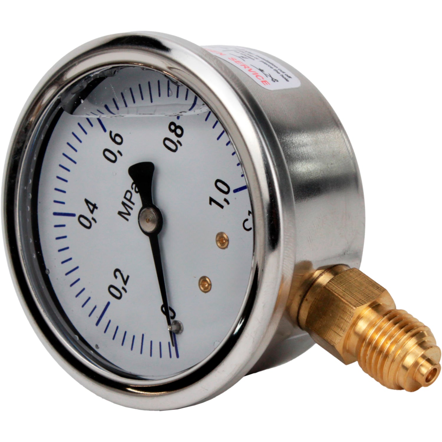 Manometer vibrationsfest Elephant MB-311-R1, radial, Edelstahl 304, Genauigkeitsklasse 1