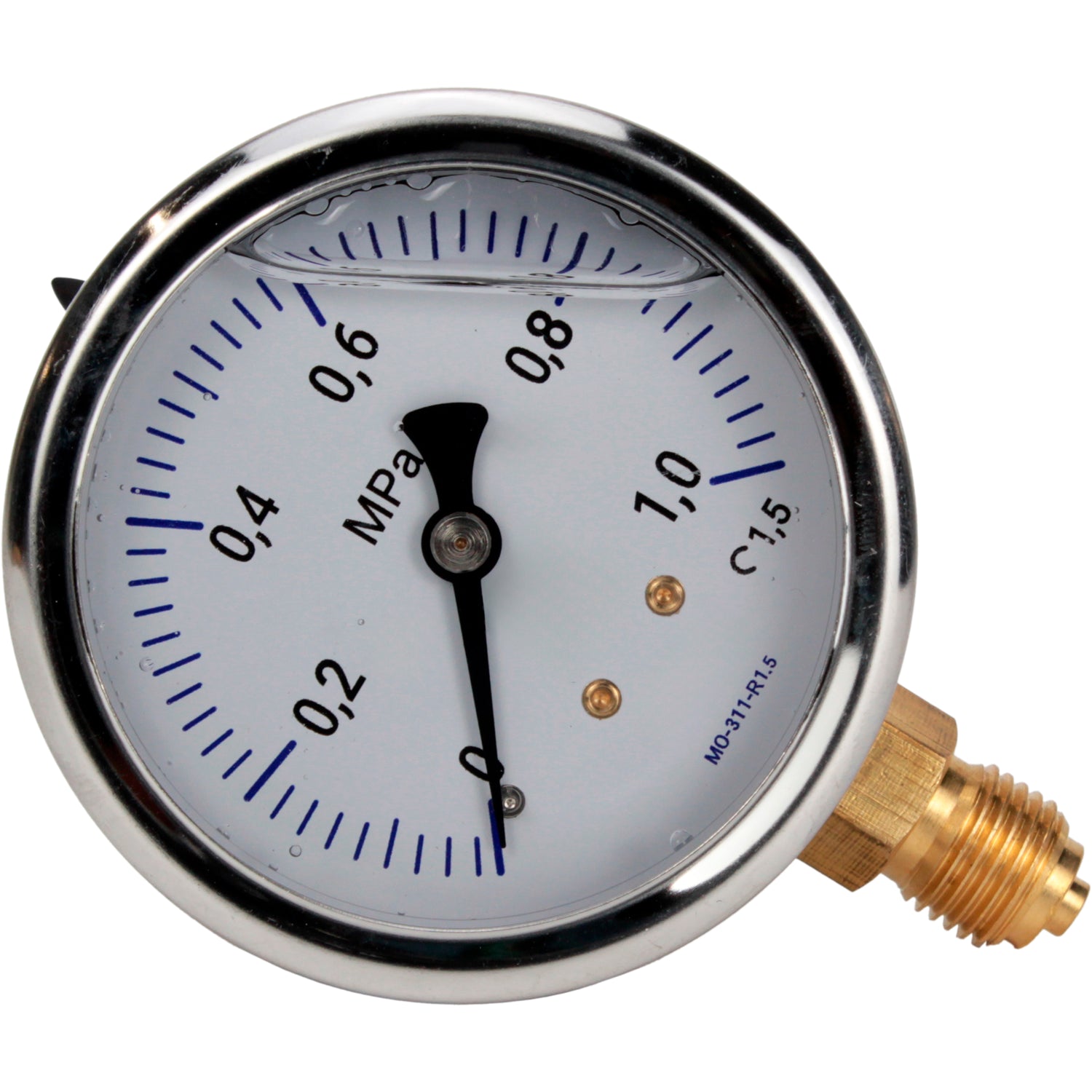 Manometer vibrationsfest Elephant MB-311-R1, radial, Edelstahl 304, Genauigkeitsklasse 1