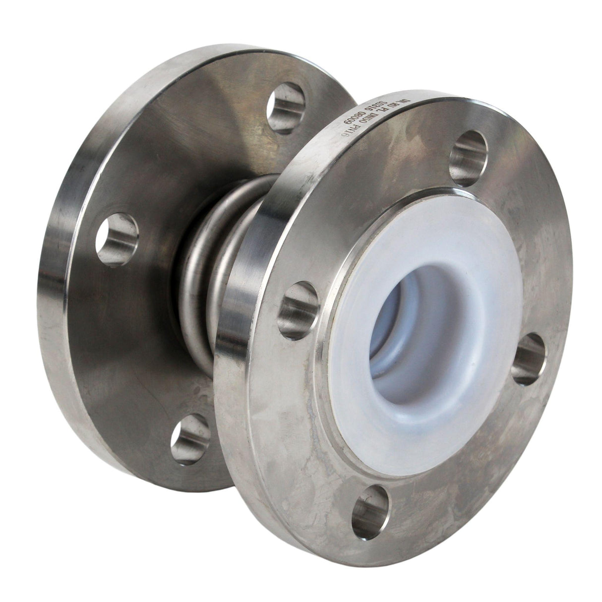 Faltenbalg-Axialkompensator Elephant CB-3232P-F mit Flansch, Faltenbalg - Edelstahl SS316, Dichtung - PTFE, ausgekleidet, axialer Hub 30 mm