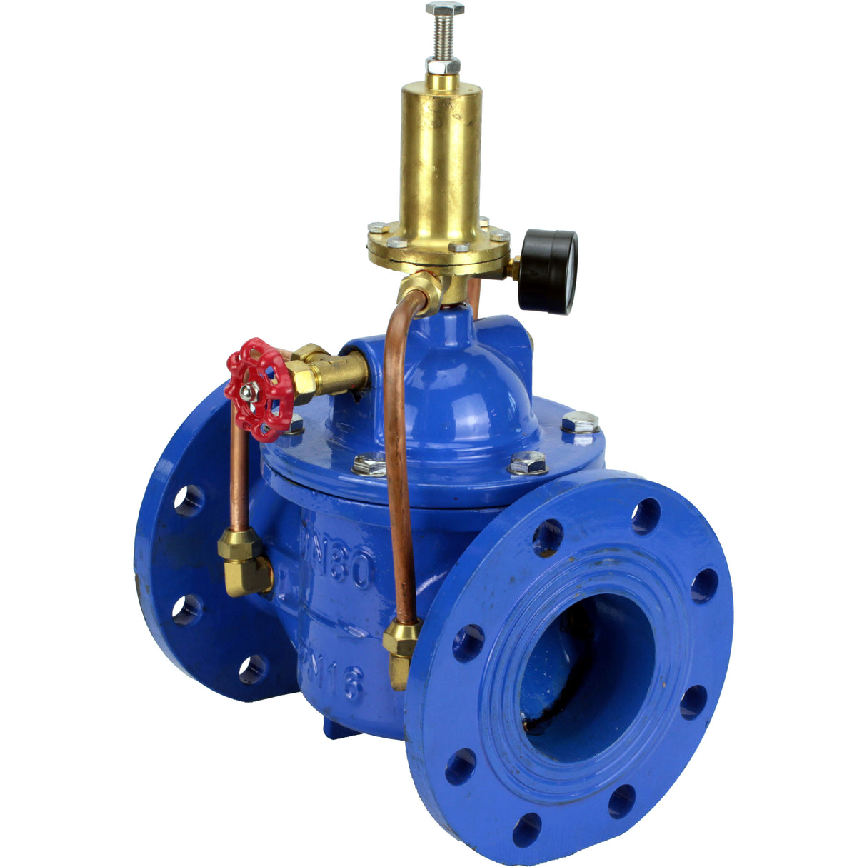 Regler „bis zu sich selbst“ mit Vorsteuerung ElephantPVB3-1313N-F, Membranregler, Gehäuse - Grauguss GGG40, Scheibe - Grauguss GGG40, Dichtung - NBR, Flanschanschluss