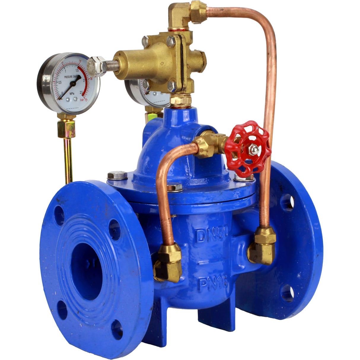 Nachselbstregler mit Vorsteuerung Elephant PVA1-1313RR-F, Membranregler, Gehäuse - Grauguss GGG40, Scheibe - Grauguss GGG40, Dichtung - verstärkter Naturkautschuk, Flanschanschluss