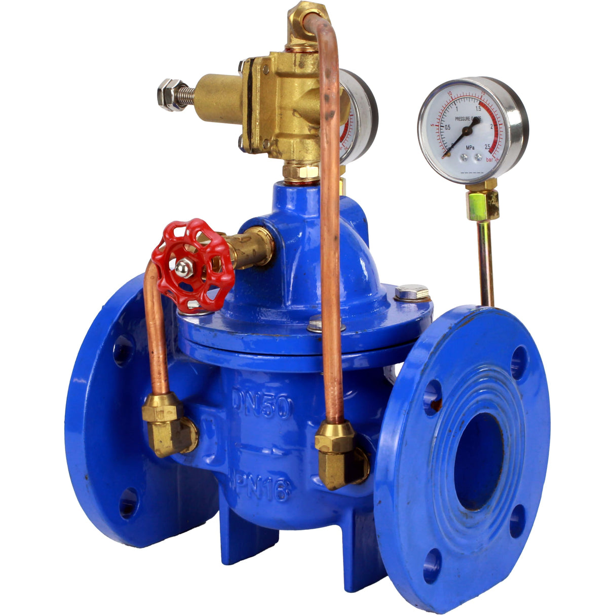 Nachselbstregler mit Vorsteuerung Elephant PVA1-1313RR-F, Membranregler, Gehäuse - Grauguss GGG40, Scheibe - Grauguss GGG40, Dichtung - verstärkter Naturkautschuk, Flanschanschluss
