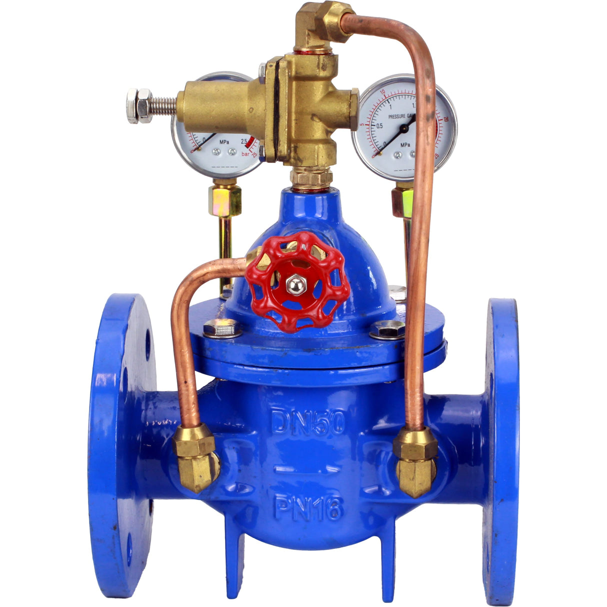 Nachselbstregler mit Vorsteuerung Elephant PVA1-1313RR-F, Membranregler, Gehäuse - Grauguss GGG40, Scheibe - Grauguss GGG40, Dichtung - verstärkter Naturkautschuk, Flanschanschluss