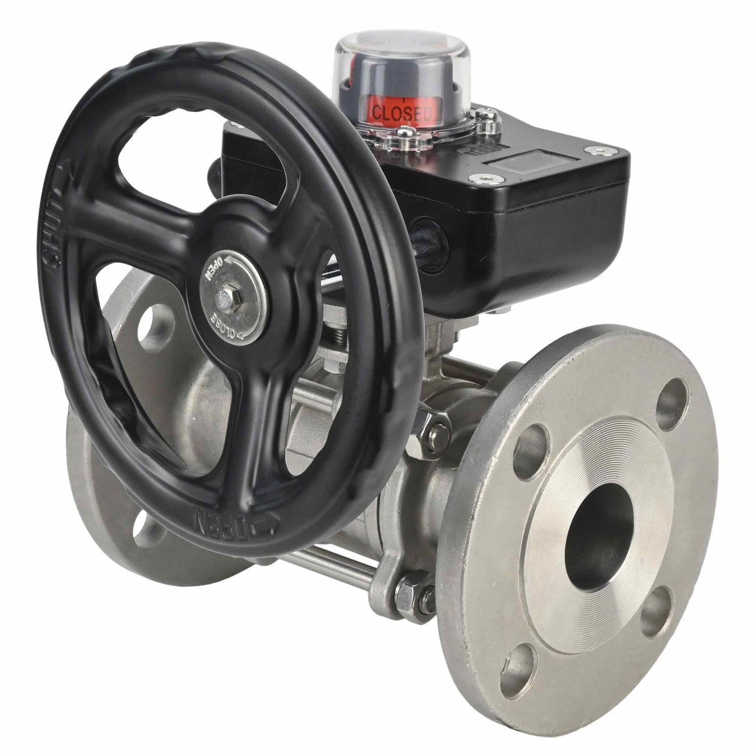 Kugelhahn aus Edelstahl Elephant ksfpt-304-180-hgb, Gehäusematerial - Edelstahl AISI 304, Kugelmaterial - Edelstahl AISI 304, Dichtung - PTFE, handbetätigt