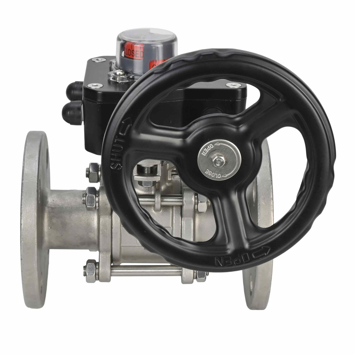 Kugelhahn aus Edelstahl Elephant ksfpt-304-180-hgb, Gehäusematerial - Edelstahl AISI 304, Kugelmaterial - Edelstahl AISI 304, Dichtung - PTFE, handbetätigt