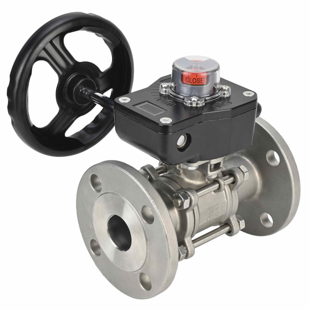 Kugelhahn aus Edelstahl Elephant ksfpt-304-180-hgb, Gehäusematerial - Edelstahl AISI 304, Kugelmaterial - Edelstahl AISI 304, Dichtung - PTFE, handbetätigt