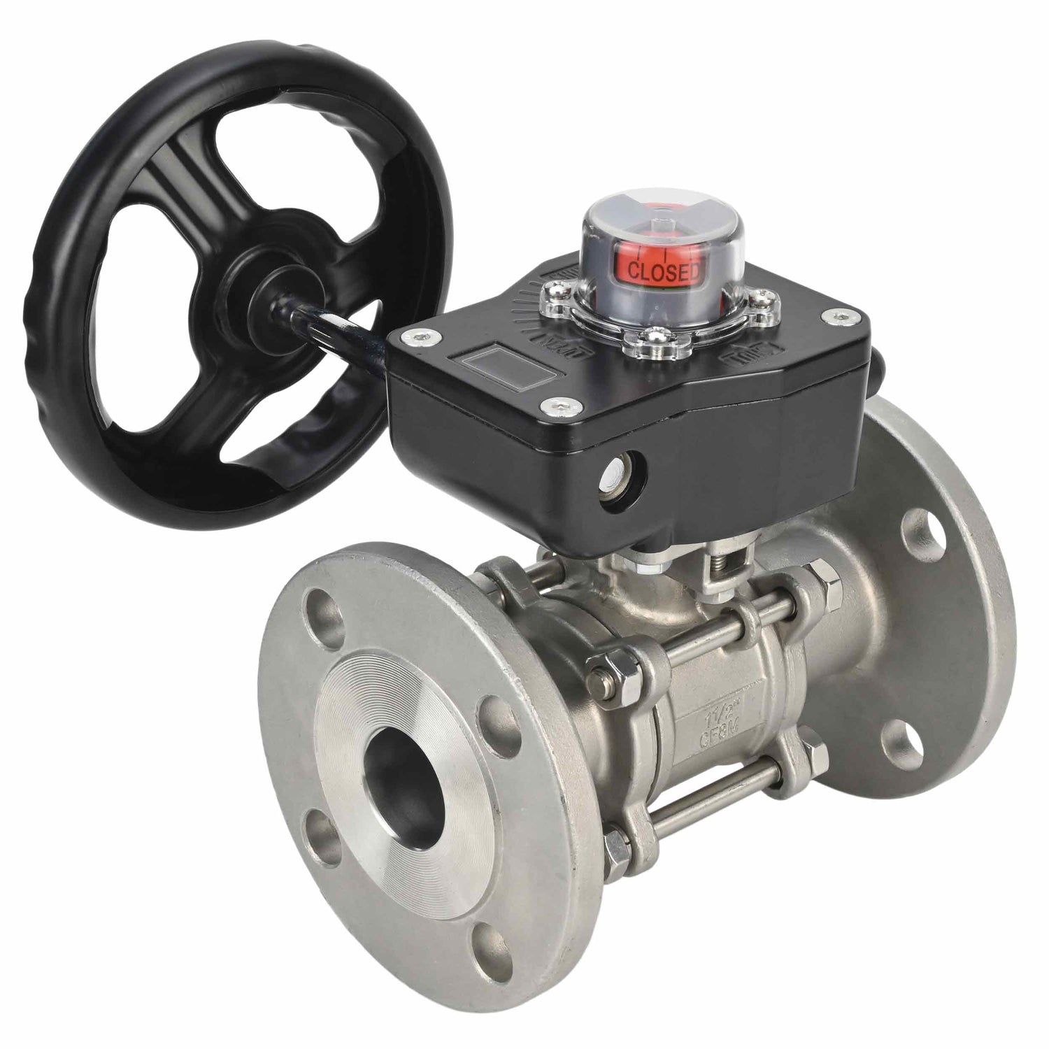 Kugelhahn aus Edelstahl Elephant ksfpt-304-180-hgb, Gehäusematerial - Edelstahl AISI 304, Kugelmaterial - Edelstahl AISI 304, Dichtung - PTFE, handbetätigt