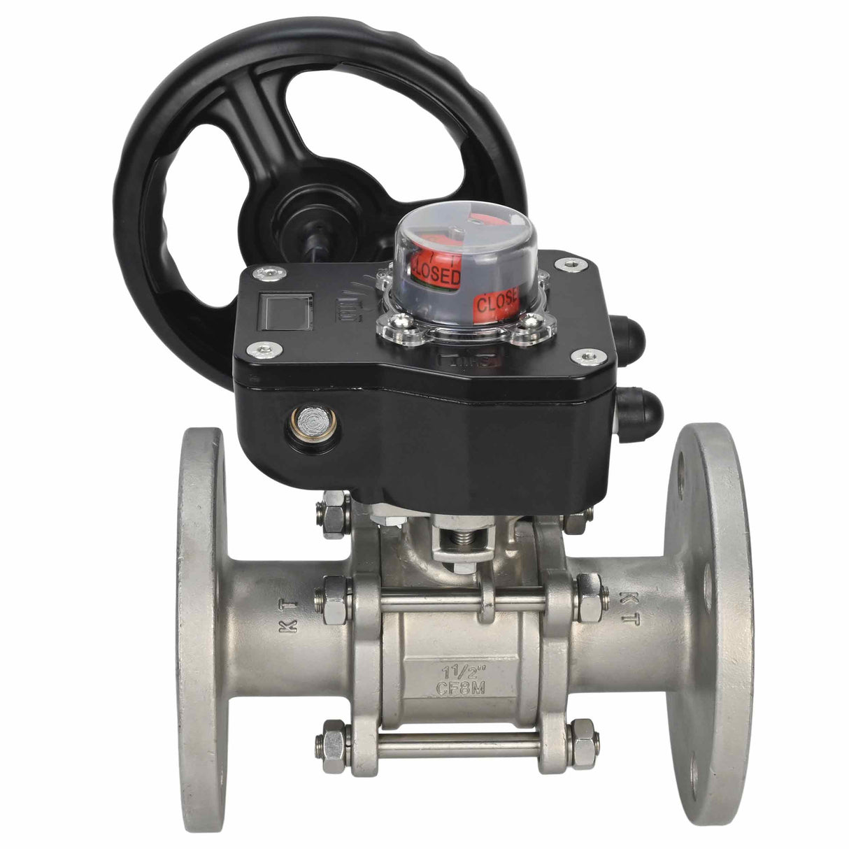 Kugelhahn aus Edelstahl Elephant ksfpt-304-180-hgb, Gehäusematerial - Edelstahl AISI 304, Kugelmaterial - Edelstahl AISI 304, Dichtung - PTFE, handbetätigt