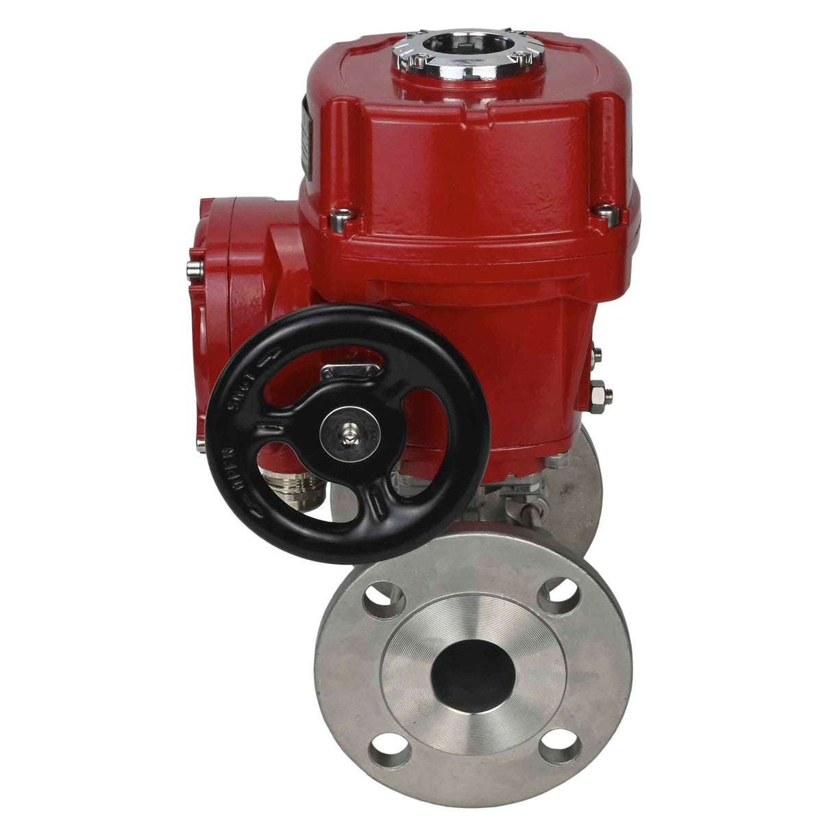 Edelstahl-Kugelhahn Elephant BVFPT.304.180 dreiteilig, Gehäusewerkstoff - Edelstahl SS304, Dichtung - PTFE, mit Flansch, voller Durchgang, elektrischer Schwenkantrieb Elephant QT-W (M) EX 380 V