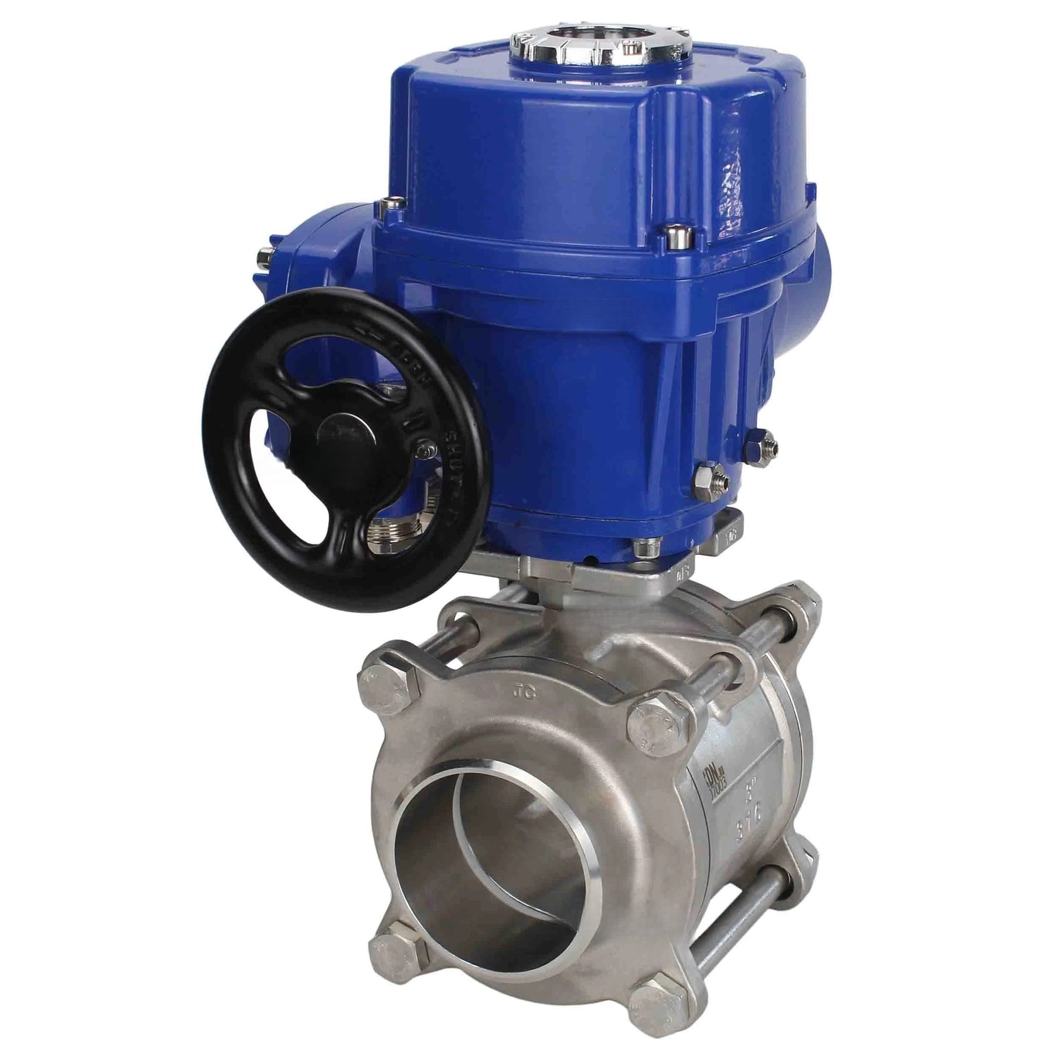 Ball valves Elephant BV3232P(3pc)-FP-W-ISO-H DN10-100 63/25 bar SS316 Full bore weld-in, stainless steel body with 1/4-turn electric actuator Elephant QT-N-M-O2-220VAC-U1