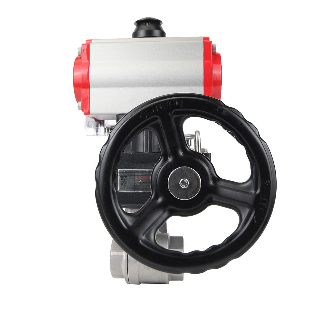 Kugelhahn aus Edelstahl Elephant kshmp316-elephant-da-4m310-24-hdm, Gehäusematerial - Edelstahl AISI 316, Kugelmaterial - Edelstahl AISI 316, Dichtung - PTFE, pneumatisch betätigt