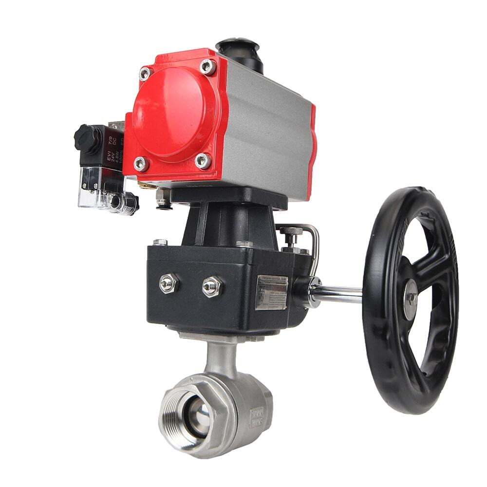 Kugelhahn aus Edelstahl Elephant kshmp316-elephant-da-4m310-24-hdm, Gehäusematerial - Edelstahl AISI 316, Kugelmaterial - Edelstahl AISI 316, Dichtung - PTFE, pneumatisch betätigt