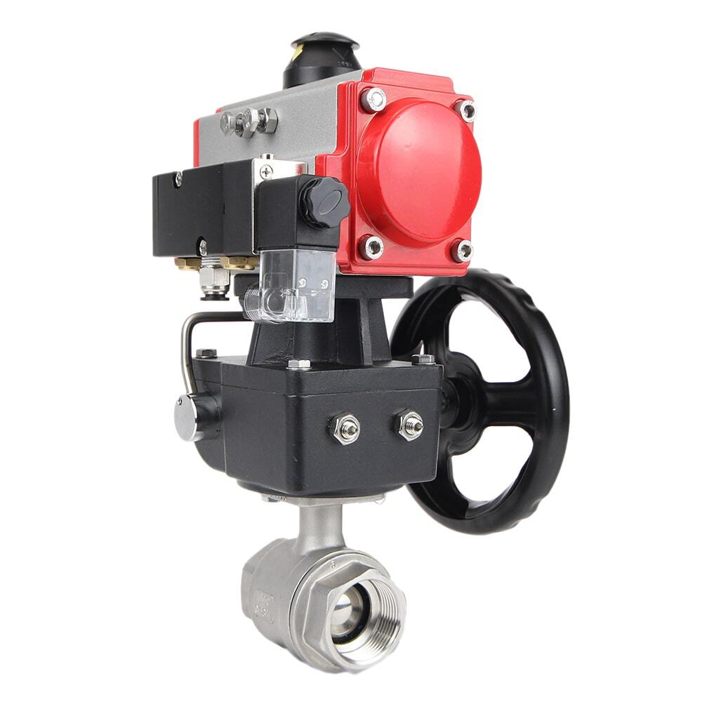 Kugelhahn aus Edelstahl Elephant kshmp316-elephant-da-4m310-110/220-hdm, Gehäusematerial - Edelstahl AISI 316, Kugelmaterial - Edelstahl AISI 316, Dichtung - PTFE, pneumatisch betätigt