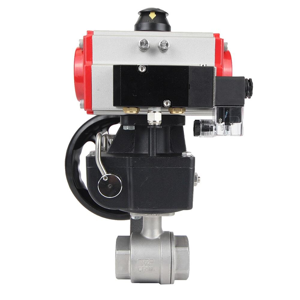 Kugelhahn aus Edelstahl Elephant kshmp316-elephant-da-4m310-110/220-hdm, Gehäusematerial - Edelstahl AISI 316, Kugelmaterial - Edelstahl AISI 316, Dichtung - PTFE, pneumatisch betätigt