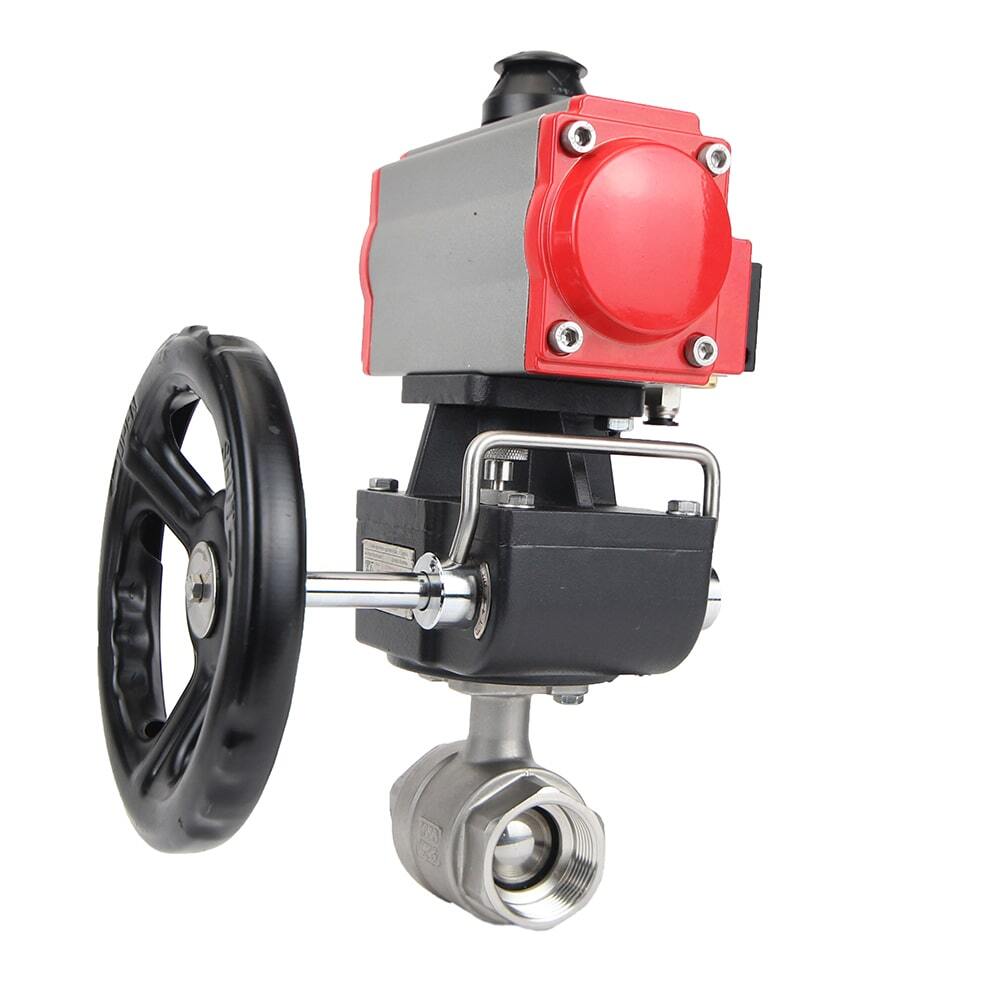 Kugelhahn aus Edelstahl Elephant kshmp316-elephant-da-4m310-24-hdm, Gehäusematerial - Edelstahl AISI 316, Kugelmaterial - Edelstahl AISI 316, Dichtung - PTFE, pneumatisch betätigt