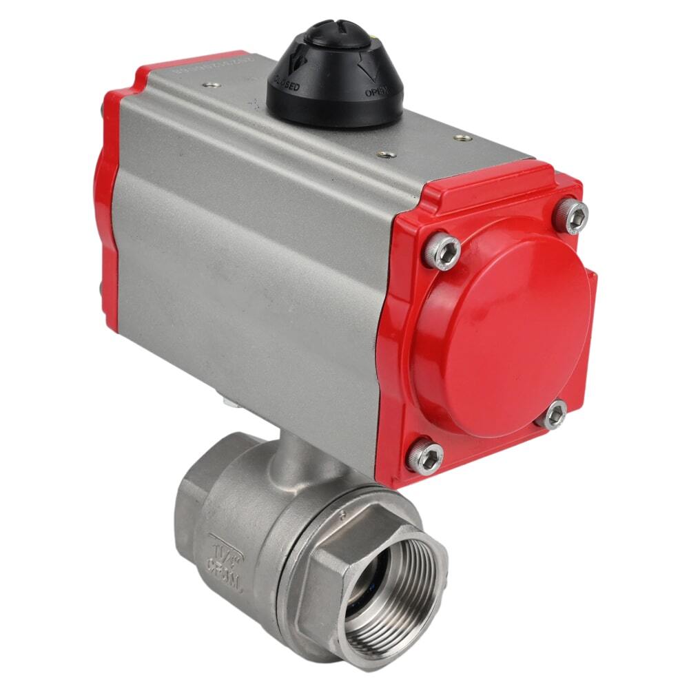 Kugelhahn aus Edelstahl Elephant kshmp316-elephant-sa, Gehäusematerial - Edelstahl AISI 316, Kugelmaterial - Edelstahl AISI 316, Dichtung - PTFE, pneumatisch betätigt