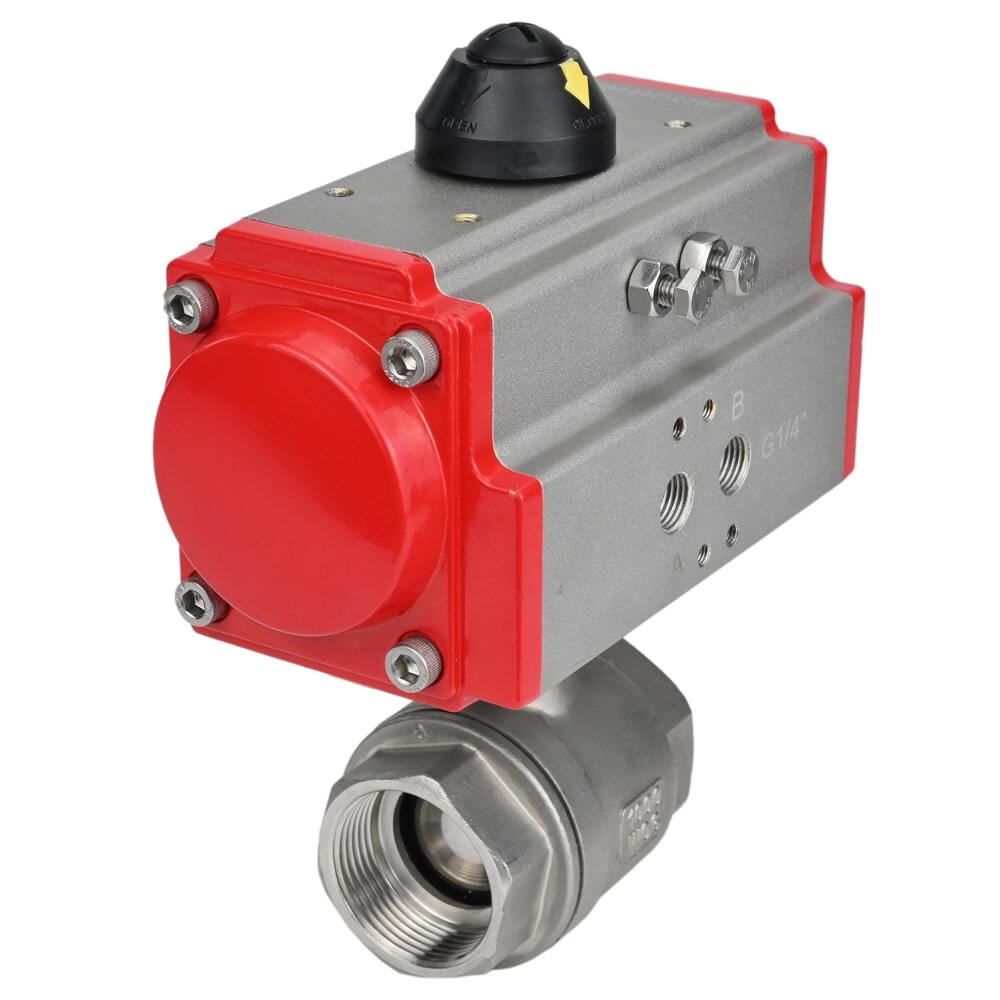 Kugelhahn aus Edelstahl Elephant kshmp316-elephant-sa, Gehäusematerial - Edelstahl AISI 316, Kugelmaterial - Edelstahl AISI 316, Dichtung - PTFE, pneumatisch betätigt