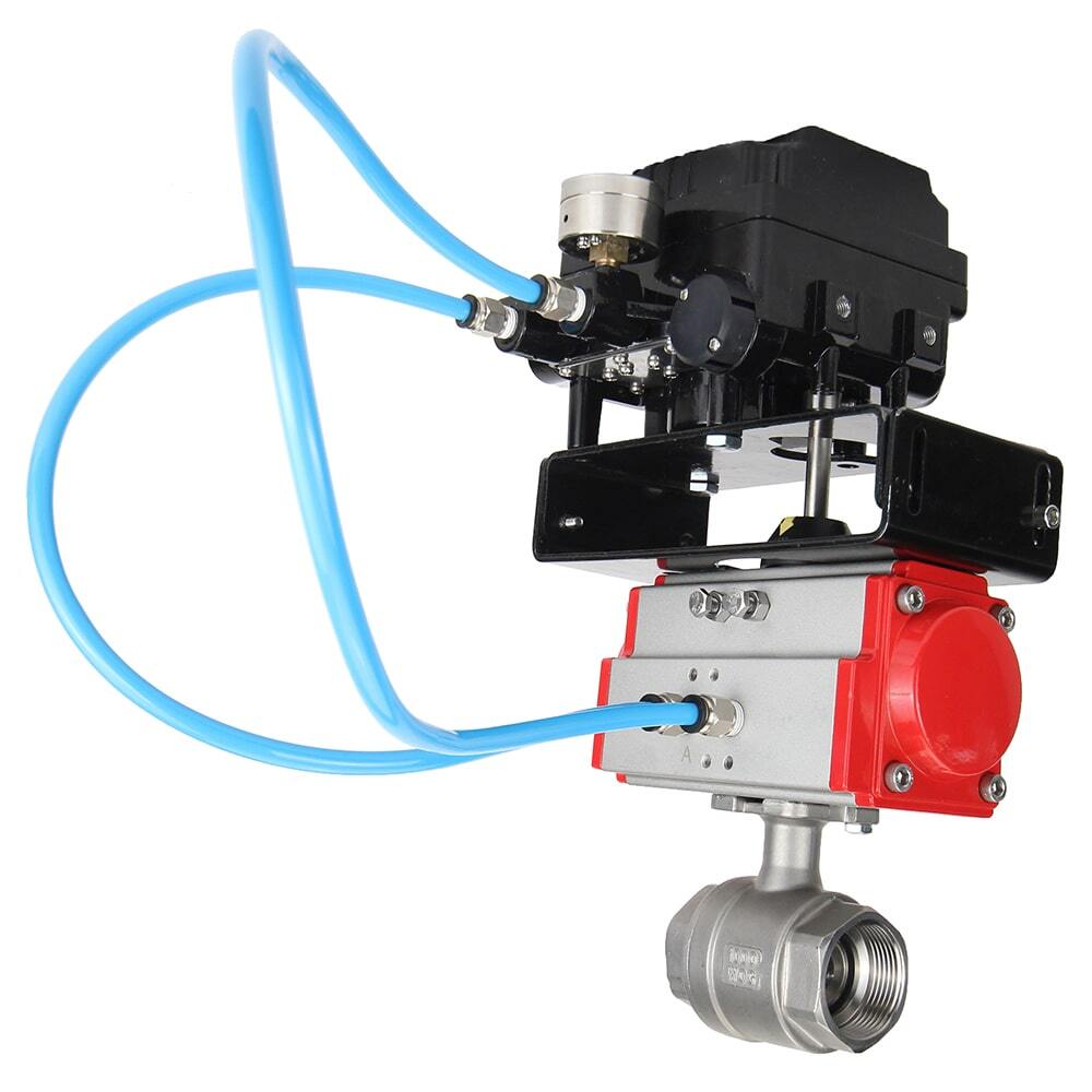 Kugelhahn aus Edelstahl Elephant kshmp316-elephant-sa-yt1000rsi, Gehäusematerial - Edelstahl AISI 316, Kugelmaterial - Edelstahl AISI 316, Dichtung - PTFE, pneumatisch betätigt