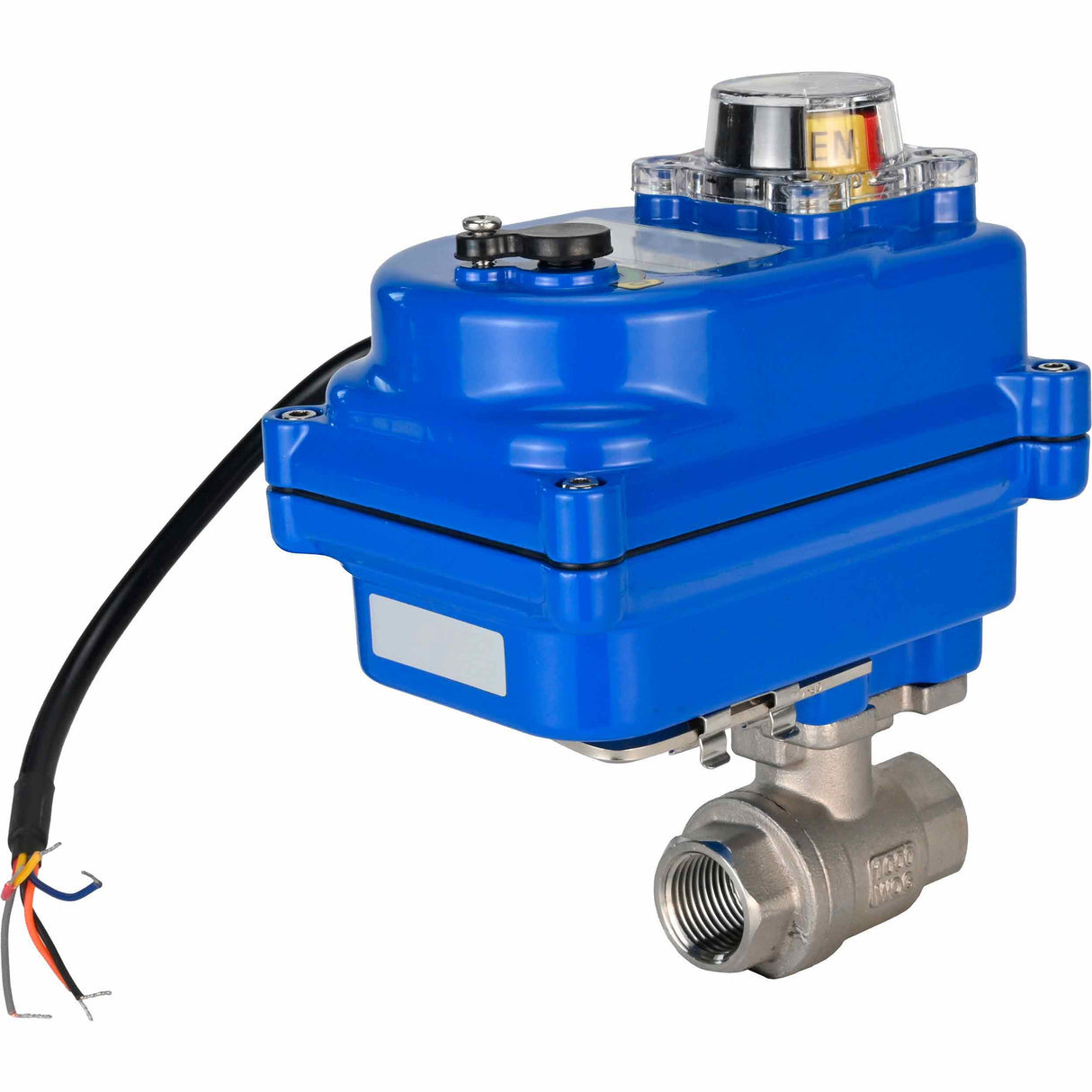 Kugelhahn aus Edelstahl Elephant kshmp316-elephant-12, Gehäusematerial - Edelstahl AISI 316, Kugelmaterial - Edelstahl AISI 316, Dichtung - PTFE, elektrisch betätigter Antrieb