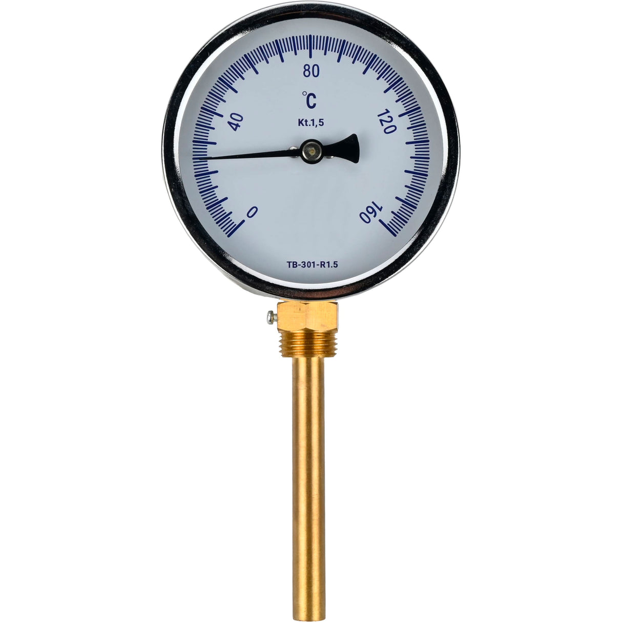 Bimetall-Radialthermometer Elephant TB-301-R1.5 10-25 bar, Edelstahl, Eintauchlänge 46-150mm, Genauigkeitsklasse - 1.5