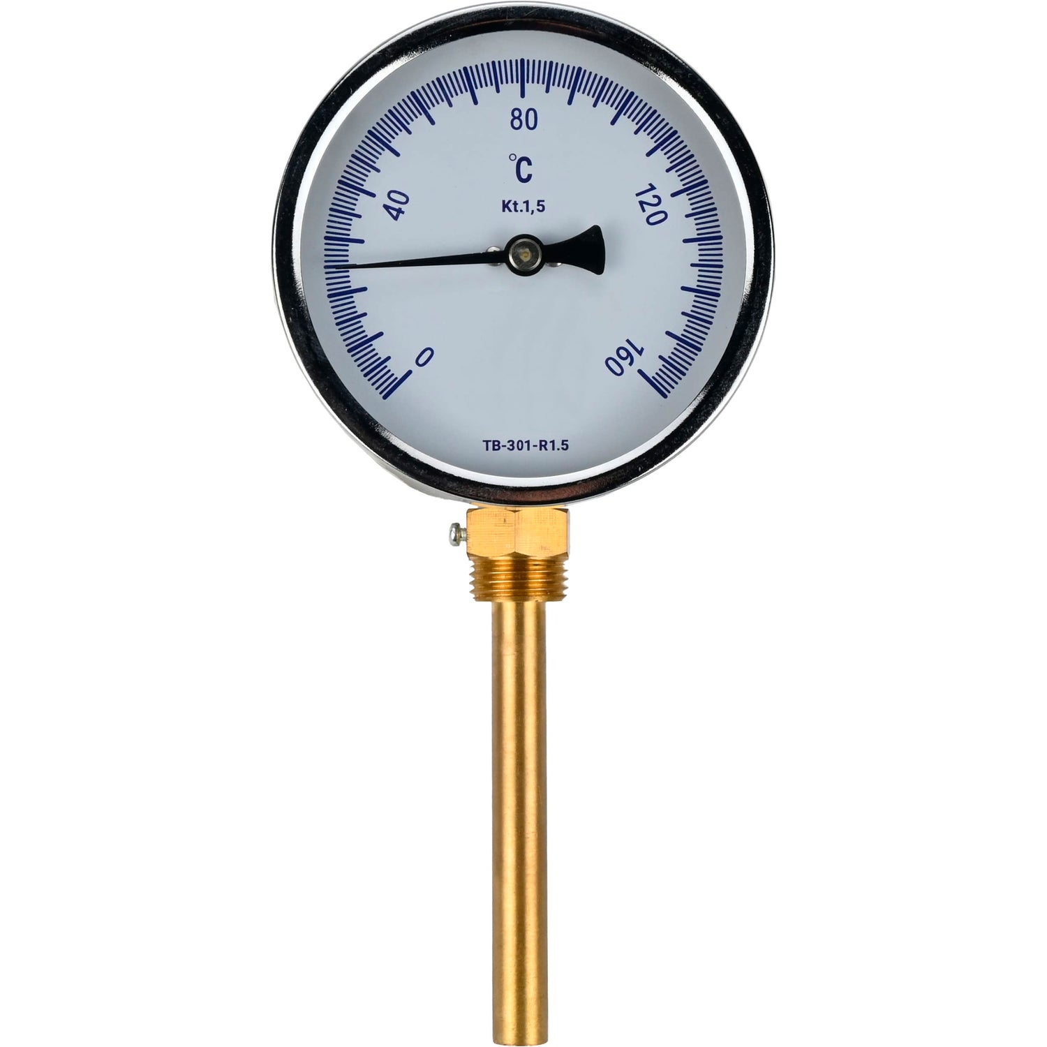 Bimetall-Radialthermometer Elephant TB-301-R1.5 10-25 bar, Edelstahl, Eintauchlänge 46-150mm, Genauigkeitsklasse - 1.5