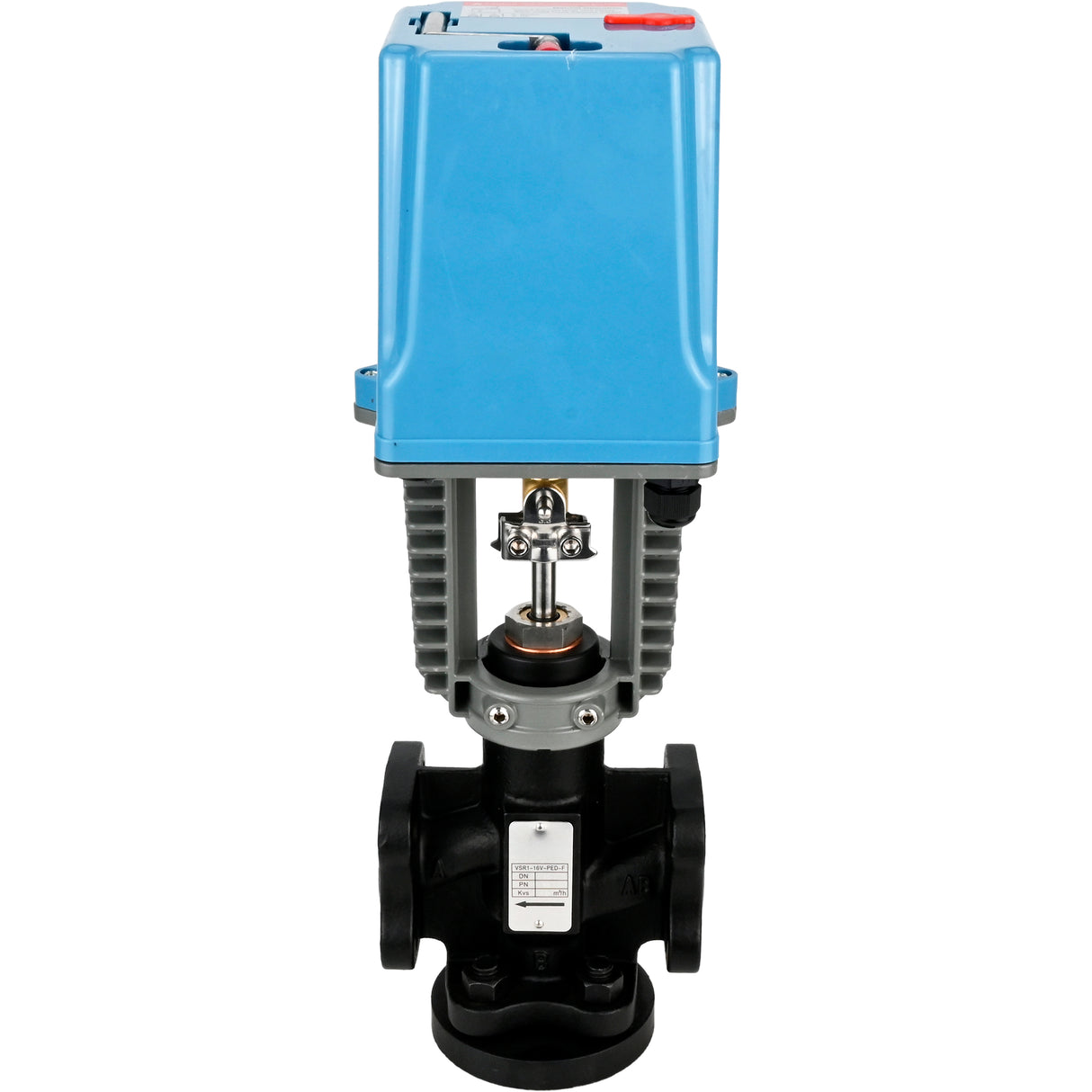 Zweiwege-Absperr- und Regelventil Elephant VSR1-16V-PED-F, Gehäusematerial - Gusseisen QT450, Sperrgehäusematerial - Edelstahl AISI 304, Dichtung - Fluorkohlenstoff (Viton, FPM), mit elektrischem Antrieb XCK220-1500 AC220V