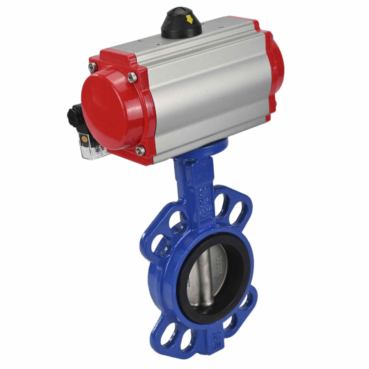 Wasserabsperrklappe Elephant g50-g40-epdm-elephant-sa-4m310-110/220, Gehäusematerial – Gusseisen GGG50, Scheibenmaterial – Gusseisen GGG40, Dichtung – EPDM, pneumatischer Antrieb betätigt