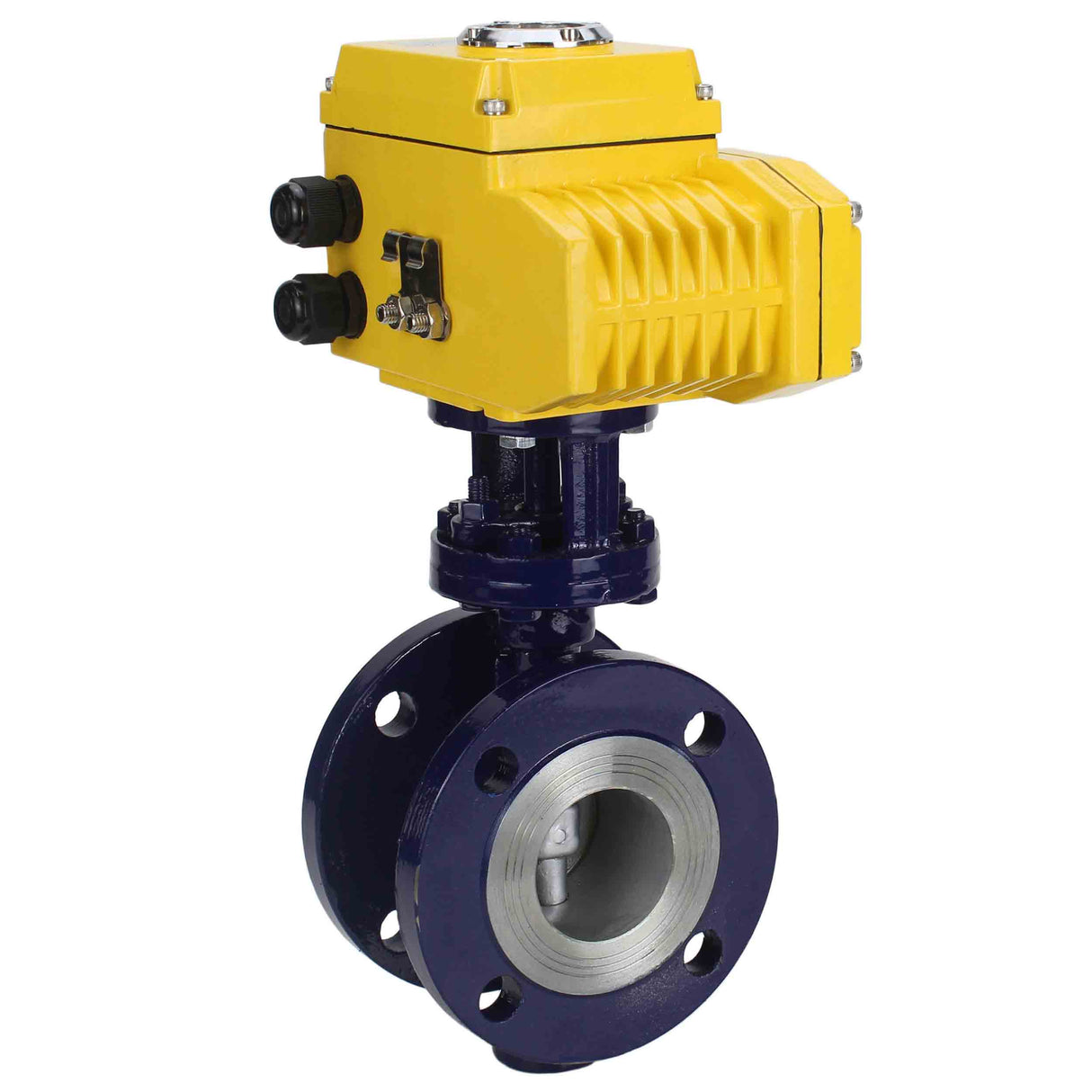 Wasser-Schmetterlingsventil Elephant WBV3EX-3432M-1W-F-ISO, Gehäusematerial - Kohlenstoffstahl, Scheibenmaterial - Edelstahl AISI 316, Dichtung - Metall, elektrischer Antrieb QT-N-хEM-A1 220V