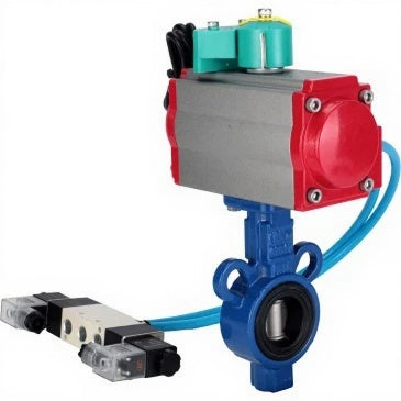Water Butterfly valves Elephant WBV0232E-2W-Fb-H DN25-32 16 bar  body - aluminum alloy, disc - 316L stainless steel, seal - EPDM, with PA-DA-XXX pneumatic actuator, 4V320-10 220V pneumatic distributor, and ALS200D magnetic switch