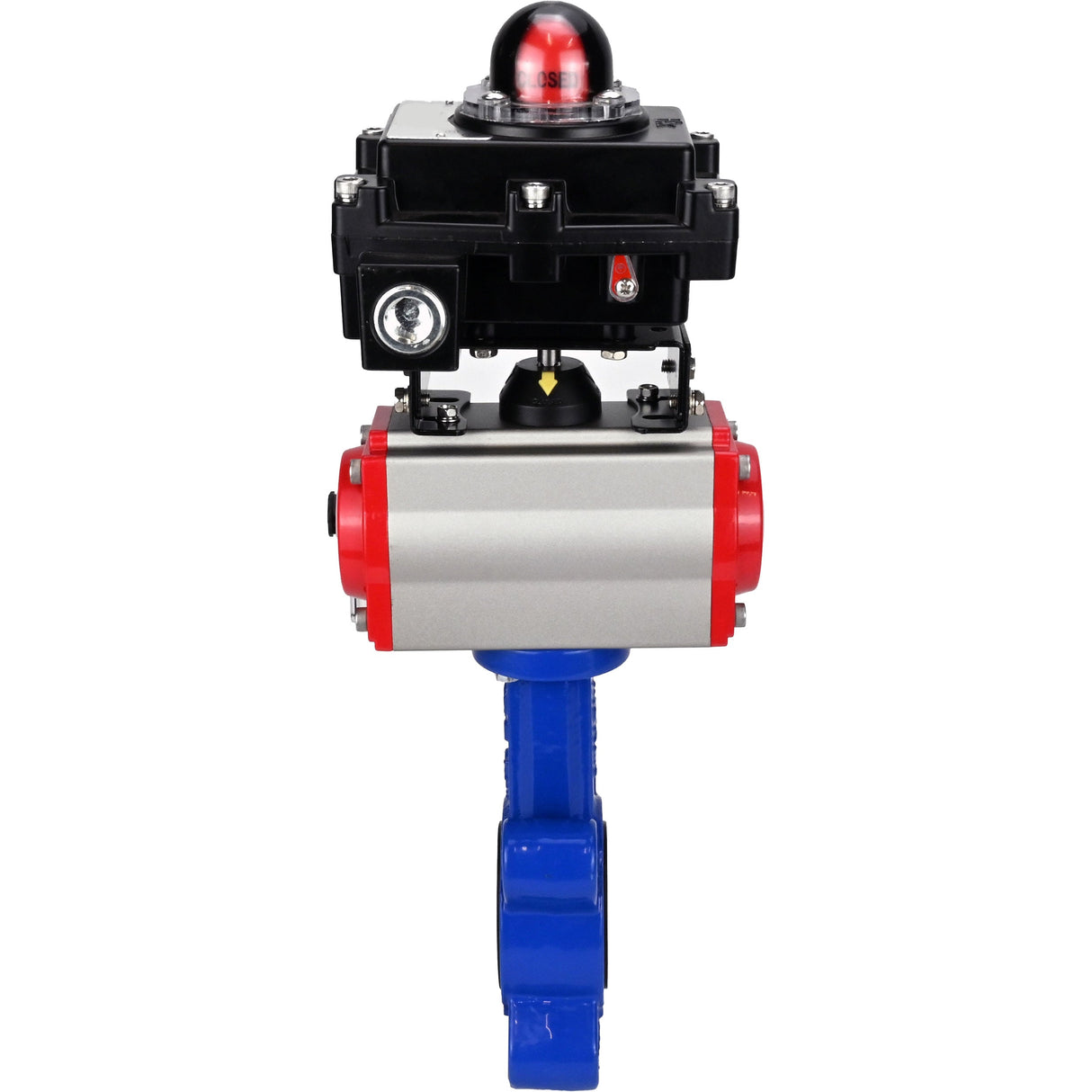 Wasser-Schmetterlingsventil Elephant WBV1616N-2W-Fb-H, Gehäusematerial - Gusseisen QT450, Scheibenmaterial - Gusseisen QT450, Dichtung - NBR, pneumatischer Antrieb PA-SA mit Rückstellfedern, 4M310-08 24V, LSU APL-410N EX