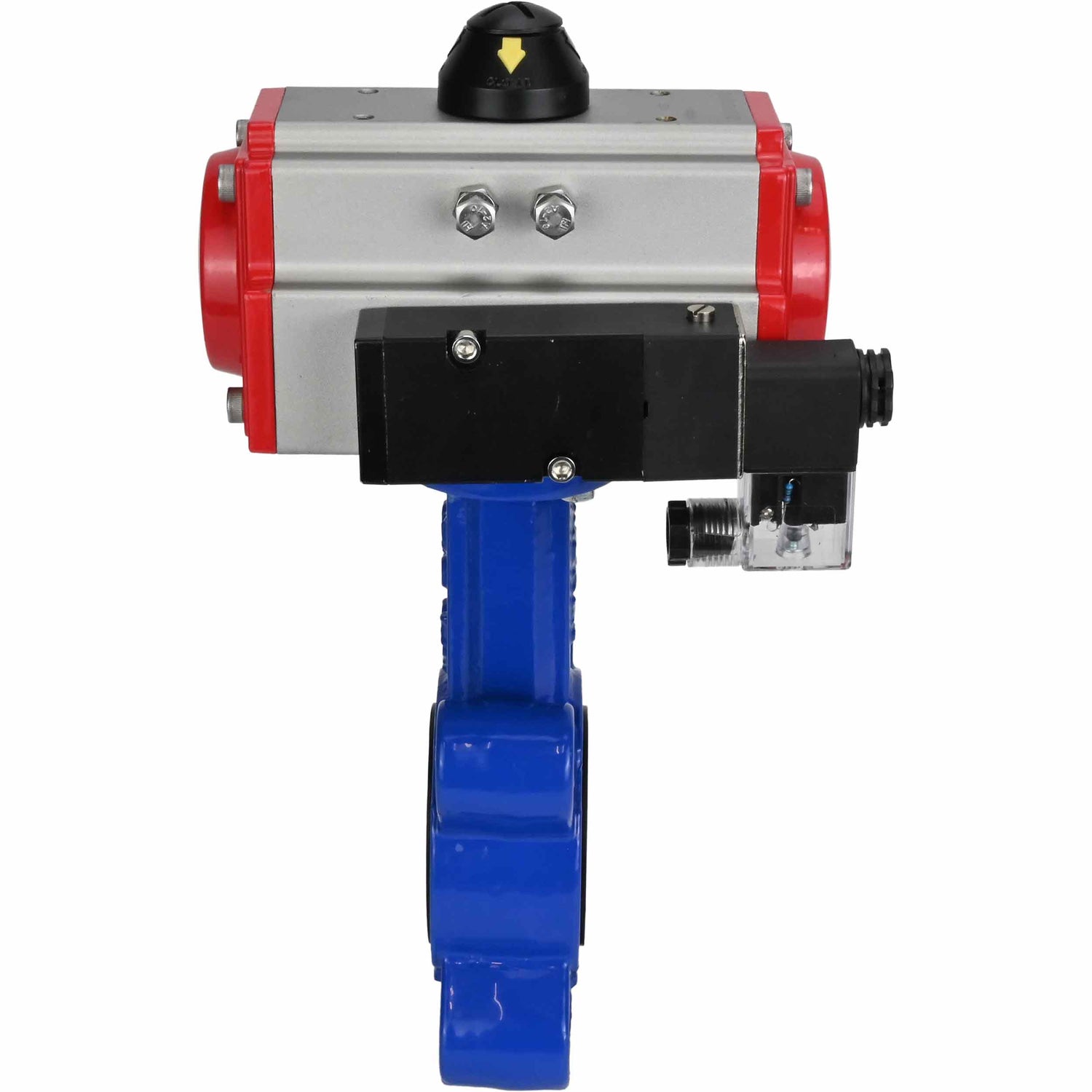 Wasser-Schmetterlingsventil Elephant WBV1616E-2W-Fb-H, Gehäusematerial - Gusseisen QT450, Scheibenmaterial - Gusseisen QT450, Dichtung - EPDM, mit pneumatischem Doppelwirkungsantrieb PA-DA, 4M310-08 24V