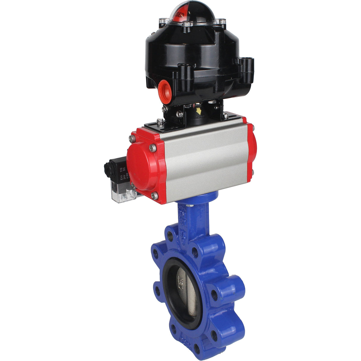 Wasser-Schmetterlingsventil Elephant WBV1616N-2W-Fb-H, Gehäusematerial - Gusseisen QT450, Scheibenmaterial - Gusseisen QT450, Dichtung - NBR, pneumatischer Antrieb PA-SA mit Rückstellfedern, 4M310-08 220V, LSU APL-510N EX