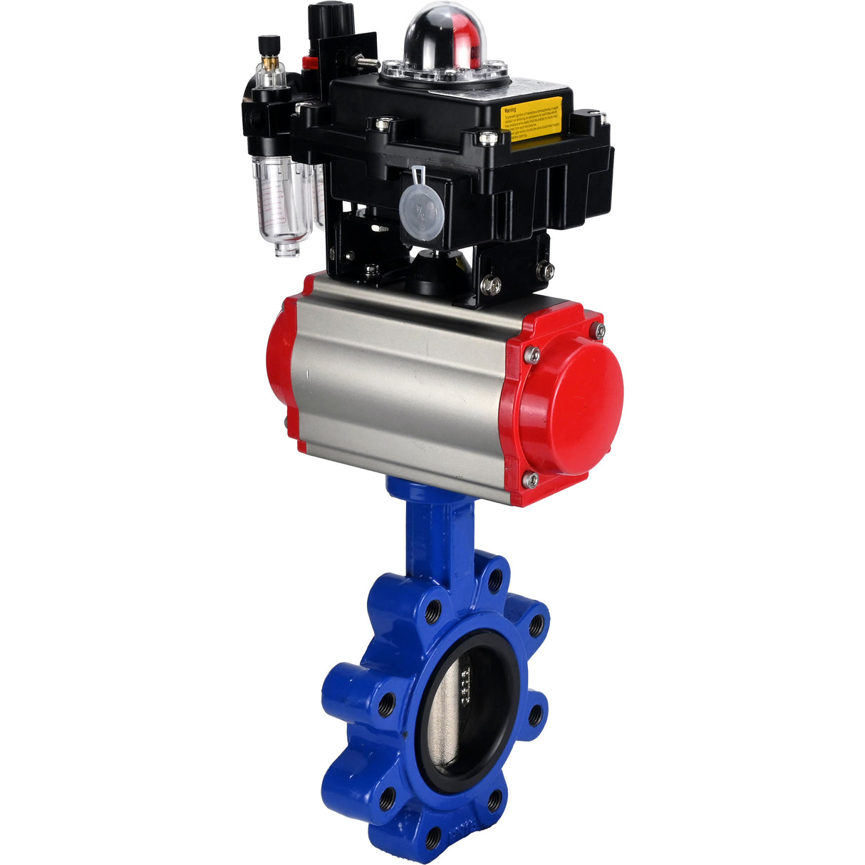 Wasser-Schmetterlingsventil Elephant WBV1616N-2W-Fb-H, Gehäusematerial - Gusseisen QT450, Scheibenmaterial - Gusseisen QT450, Dichtung - NBR, pneumatischer Antrieb PA-DA Doppelwirkung, 4M310-08 220V, LSU APL-410N EX, ATU AFC2000