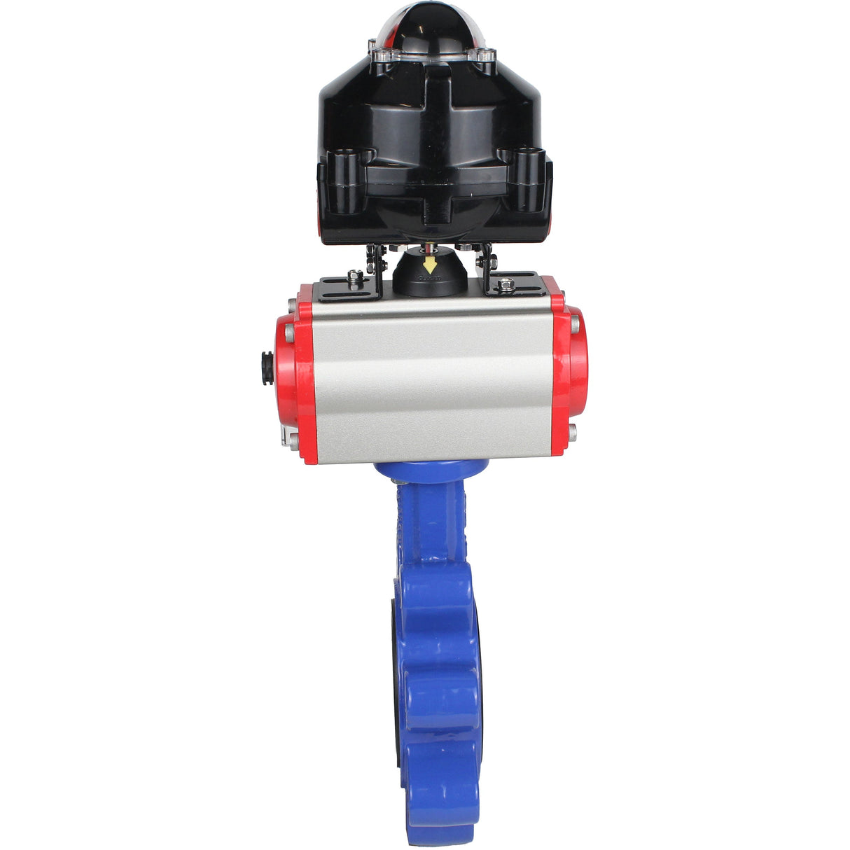 Wasser-Schmetterlingsventil Elephant WBV1631E-2W-Fb-H, Gehäusematerial - Gusseisen QT450, Scheibenmaterial - Edelstahl AISI 304, Dichtung - EPDM, pneumatischer Antrieb PA-SA mit Rückstellfedern, 4M310-08 24V, LSU APL-510N EX