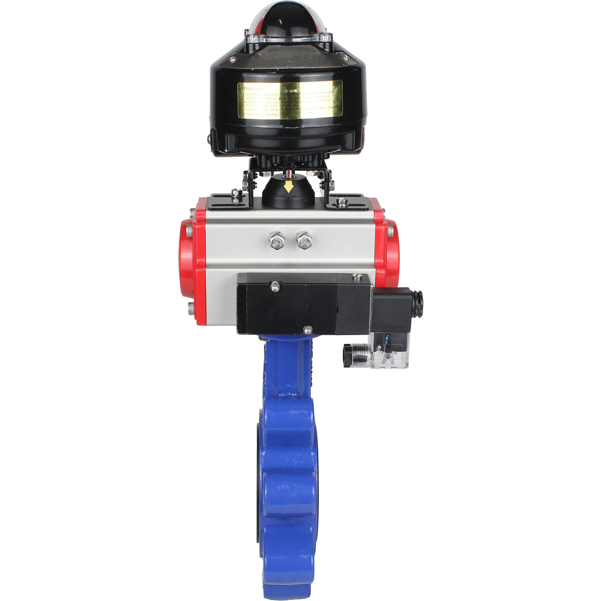 Wasser-Schmetterlingsventil Elephant WBV1631E-2W-Fb-H, Gehäusematerial - Gusseisen QT450, Scheibenmaterial - Edelstahl AISI 304, Dichtung - EPDM, pneumatischer Antrieb PA-SA mit Rückstellfedern, 4M310-08 24V, LSU APL-510N EX