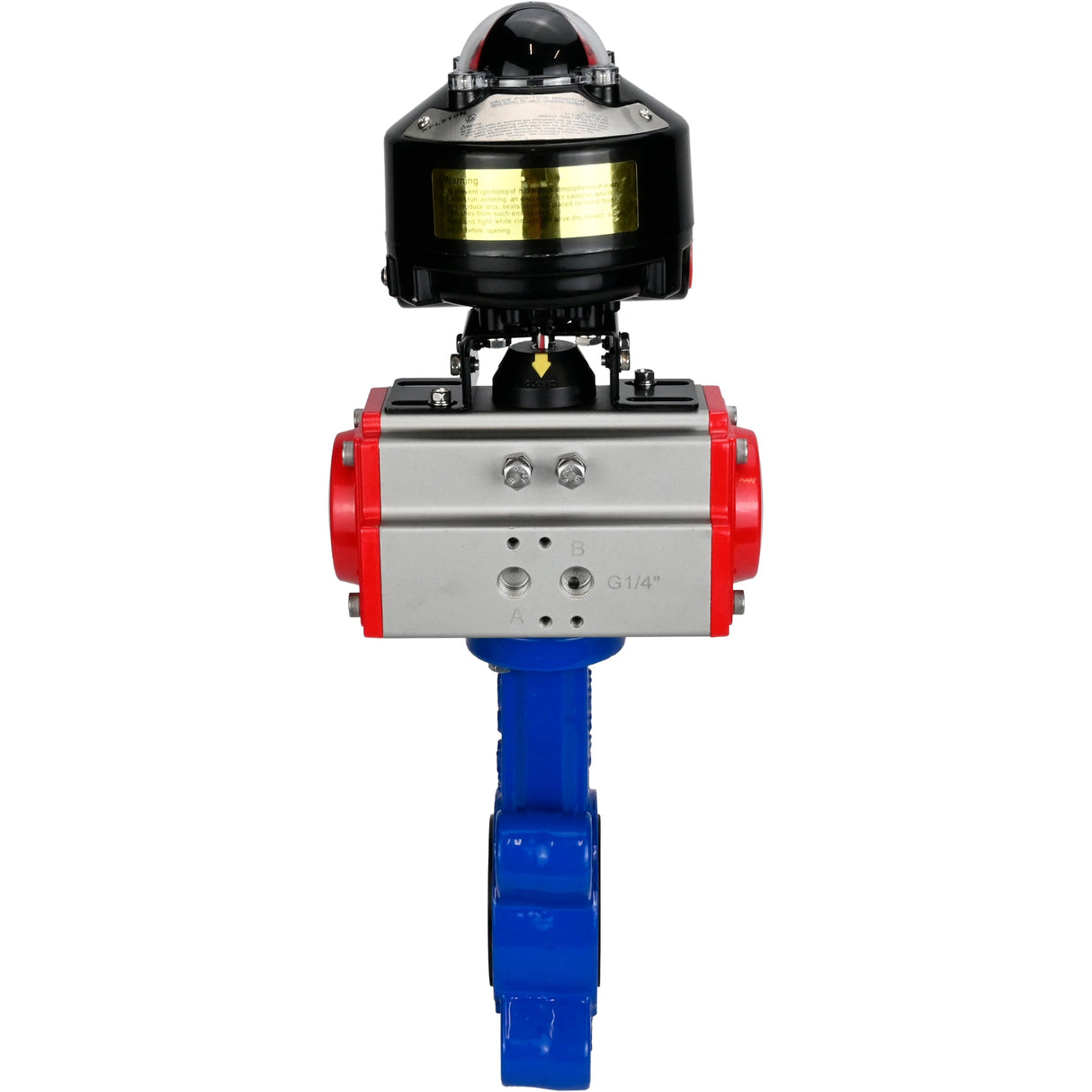 Wasser-Schmetterlingsventil Elephant WBV1631E-2W-Fb-H, Gehäusematerial - Gusseisen QT450, Scheibenmaterial - Edelstahl AISI 304, Dichtung - EPDM, pneumatischer Antrieb PA-SA mit Rückstellfedern, LSU APL-510N EX