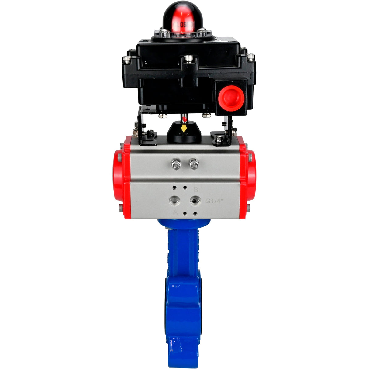 Wasser-Schmetterlingsventil Elephant WBV1631E-2W-Fb-H, Gehäusematerial - Gusseisen QT450, Scheibenmaterial - Edelstahl AISI 304, Dichtung - EPDM, pneumatischer Antrieb PA-SA mit Rückstellfedern, LSU APL-410N EX