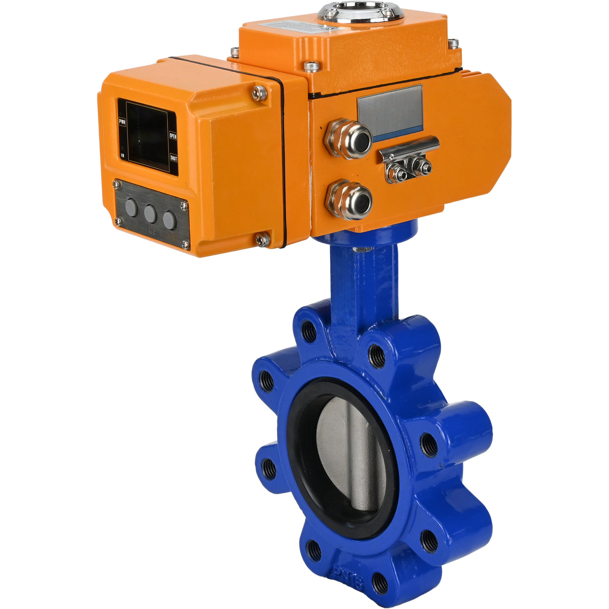 Wasser-Schmetterlingsventil Elephant WBV1631E-2W-Fb-H, Gehäusematerial - Gusseisen QT450, Scheibenmaterial - Edelstahl AISI 304, Dichtung - EPDM, elektrischer Antrieb QT-N-EM-B1-220VAC-U1 220V