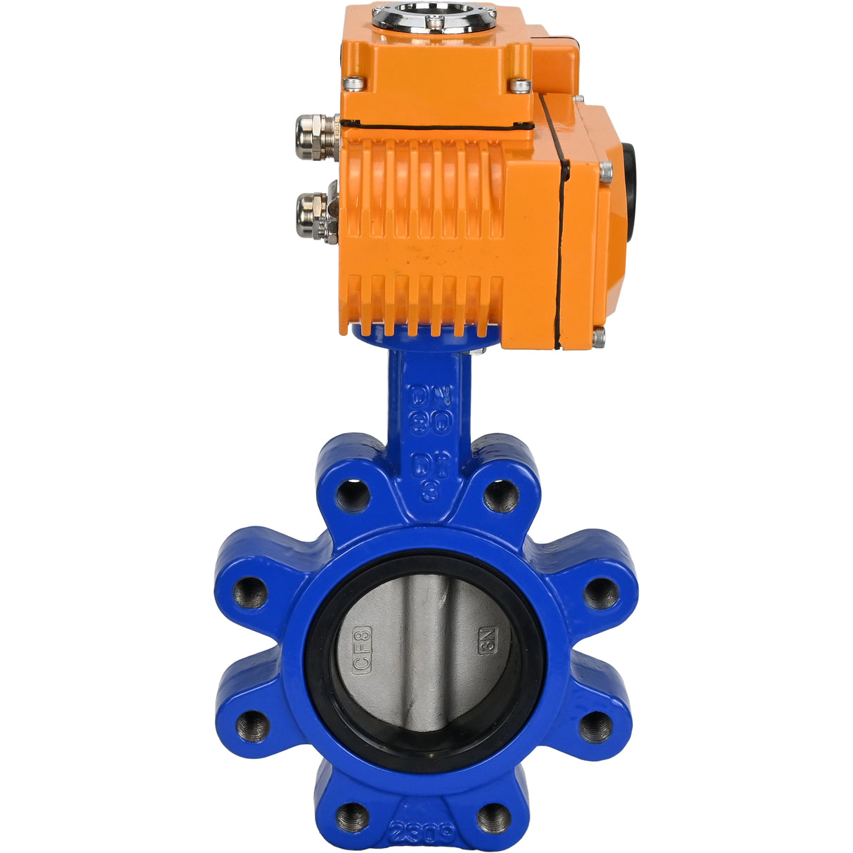 Wasser-Schmetterlingsventil Elephant WBV1631E-2W-Fb-H, Gehäusematerial - Gusseisen QT450, Scheibenmaterial - Edelstahl AISI 304, Dichtung - EPDM, elektrischer Antrieb QT-N-EM-B1-220VAC-U1 220V