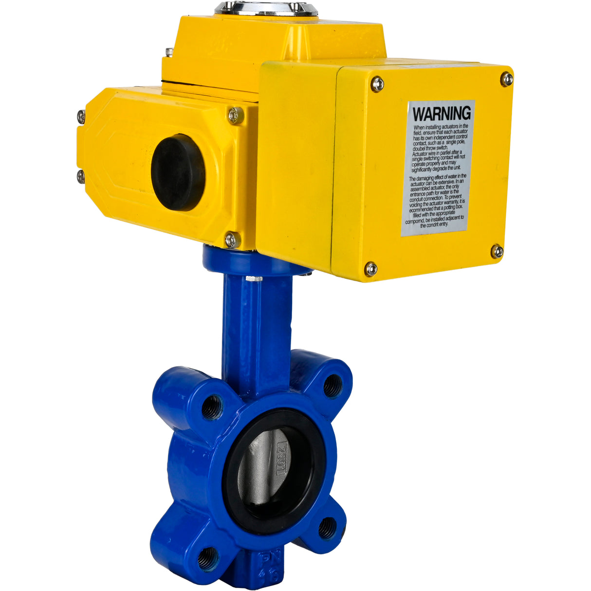 Wasser-Schmetterlingsventil Elephant WBV1631E-2W-Fb-H, Gehäusematerial - Gusseisen QT450, Scheibenmaterial - Edelstahl AISI 304, Dichtung - EPDM, elektrischer Antrieb QT-N-EM-A1-220VAC-U1 220V