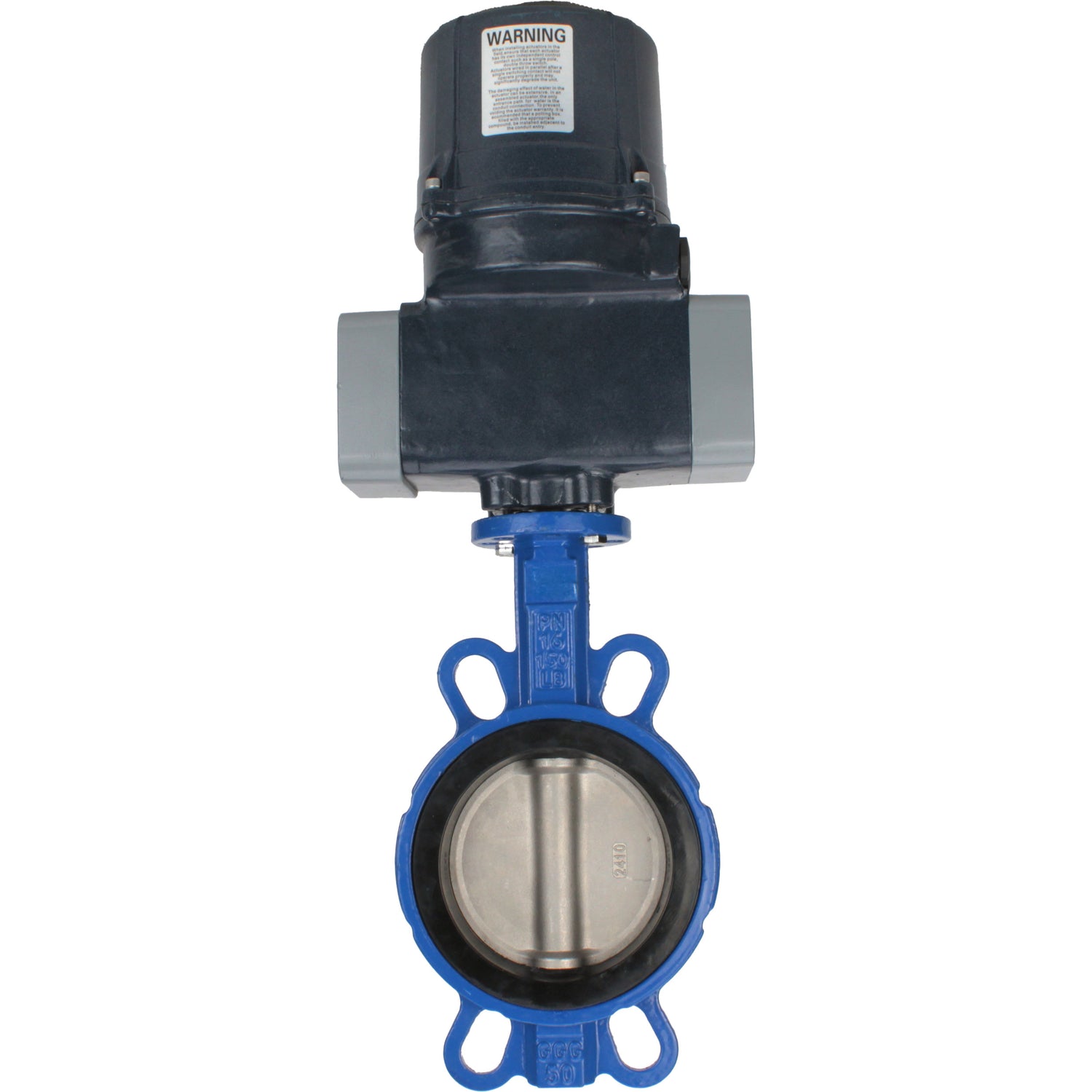 Schmetterlingsventile für abrasive Medien Elephant WBV1632E-2W-Fb-Flansch, Gehäuse - Gusseisen QT450, Scheibe - Edelstahl 316L, Dichtung - EPDM, mit elektrischem Vierteldreh-Antrieb Elephant QTSA-N-EM-O0-220VAC